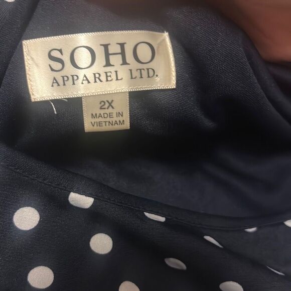 Soho Apparel LTD Polka Dot Dress Black & White Sleeveless 2X - Picture 3 of 4
